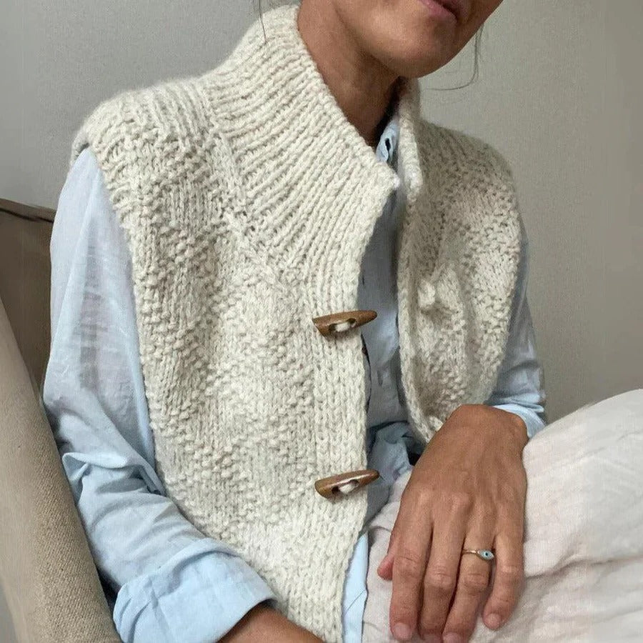 women sleeveless vest button front