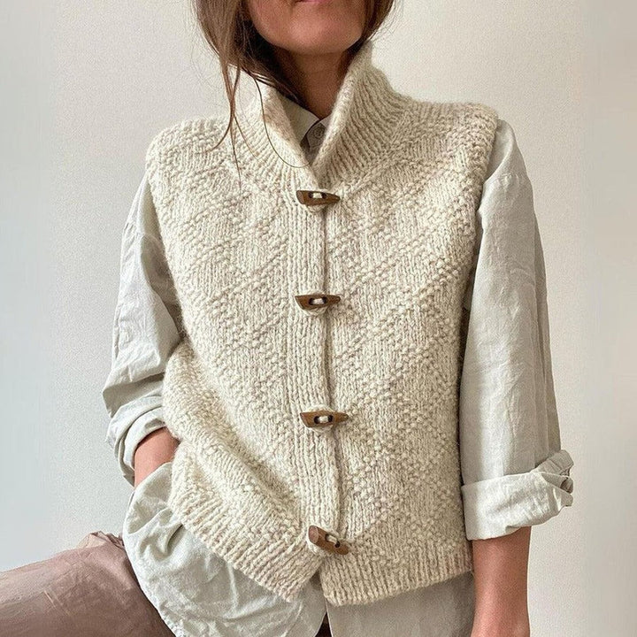 women sleeveless vest button front