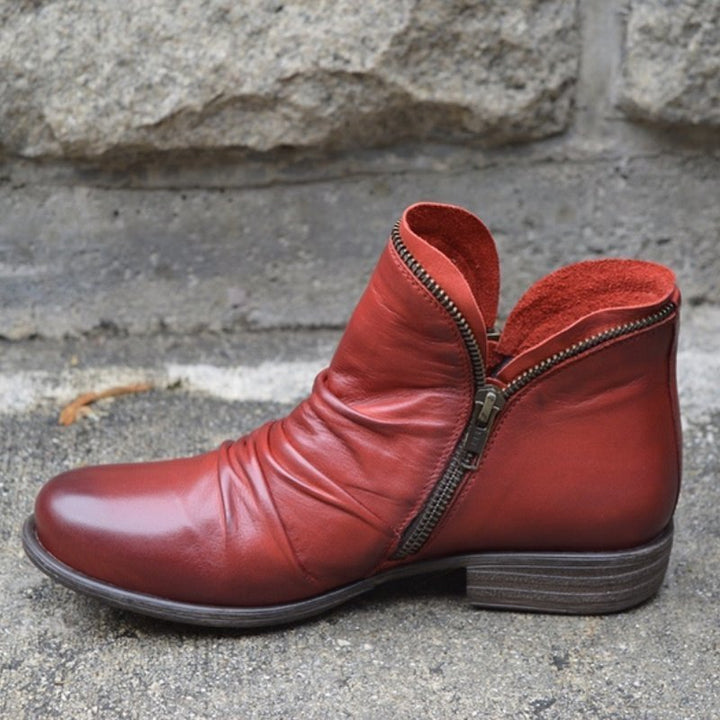Women's Leather Ankle Boots for Autumn
