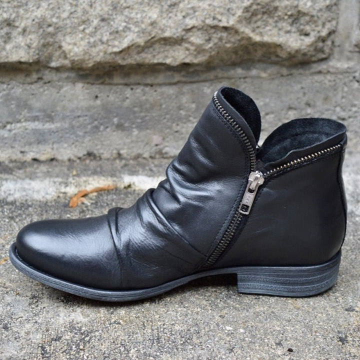 Women's Leather Ankle Boots for Autumn