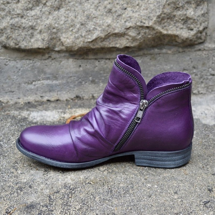 Women's Leather Ankle Boots for Autumn